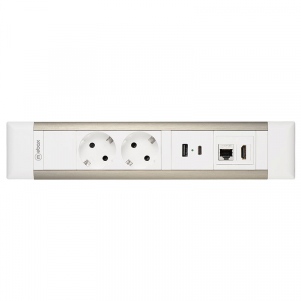 Блок розеток 41T (2 секции, USB + type C + RJ45 + HDMI) Mebax 00-00002594