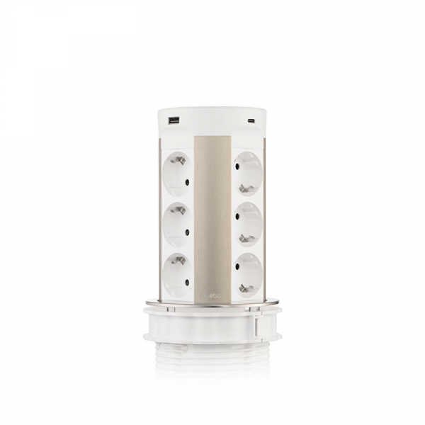 Блок розеток 17 (12 секций и USB type A+C) беспроводная зарядка Mebax 00-00002600