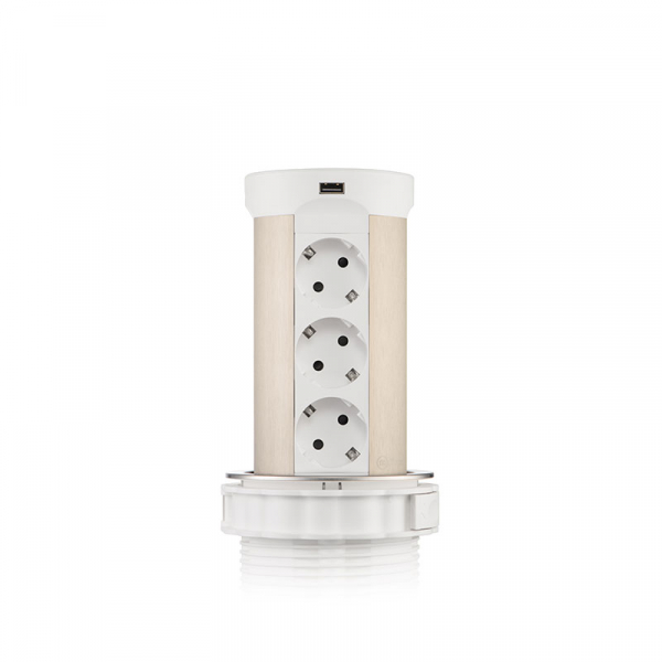 Блок розеток 17 (12 секций и USB type A+C) беспроводная зарядка Mebax 00-00002600