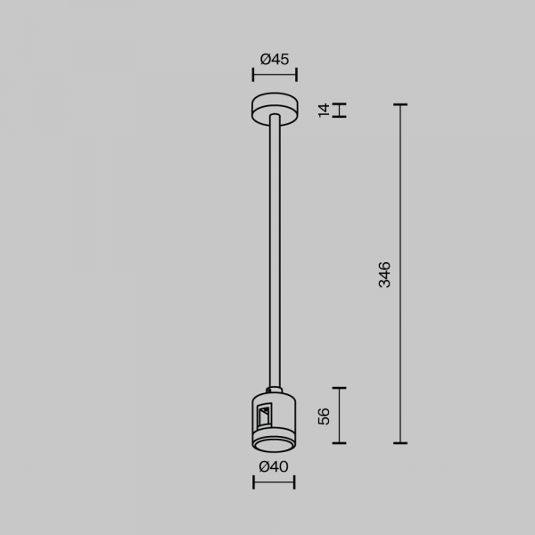 Крепление потолочное с прямым коннектором питания Maytoni Flarity TRA158C-IPC1-B