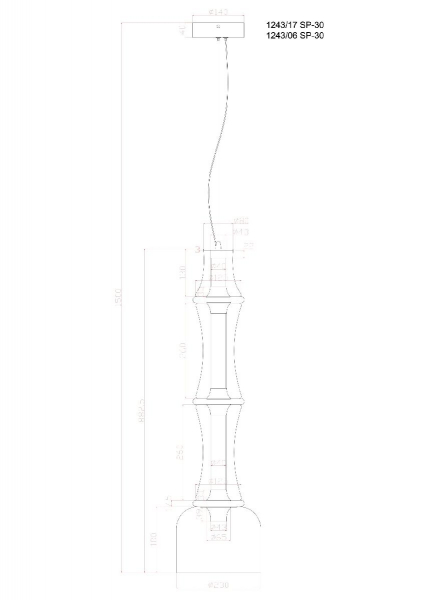 Подвесной светильник Divinare Volturn 1243/06 SP-30