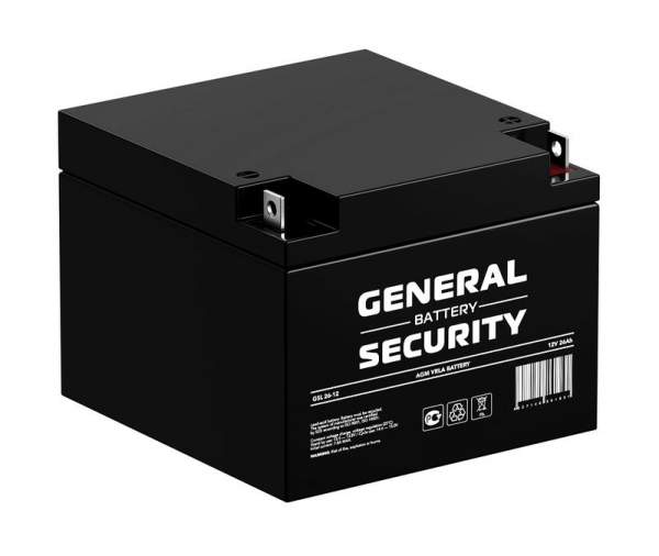 Аккумулятор 12В 26А.ч General Security GSL26-12 Аккумулятор 12В 26А.ч General Security GSL26-12