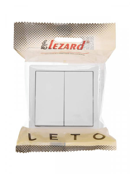 Выключатель 2-кл. ОП LETO бел. LEZARD 752-0200-101 Выключатель 2-кл. ОП LETO бел. LEZARD 752-0200-101