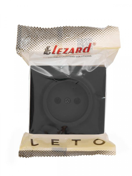 Розетка 1-м ОП LETO без заземл. ПБТ черн. бархат LEZARD 752-4200-121B Розетка 1-м ОП LETO без заземл. ПБТ черн. бархат LEZARD 752-4200-121B