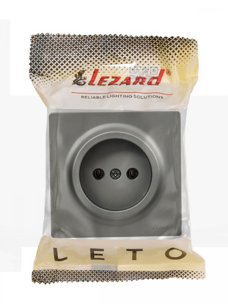 Розетка 1-м ОП LETO без заземл. ПБТ платина LEZARD 752-3500-121B Розетка 1-м ОП LETO без заземл. ПБТ платина LEZARD 752-3500-121B