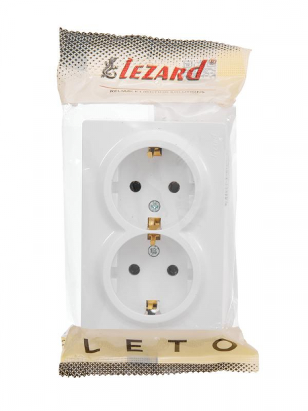 Розетка 2-м ОП LETO с заземл. закрытый корпус ПБТ бел. LEZARD 752-0200-127B Розетка 2-м ОП LETO с заземл. закрытый корпус ПБТ бел. LEZARD 752-0200-127B