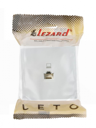 Розетка компьютерная 1-м ОП RJ45 LETO бел. LEZARD 752-0200-139 Розетка компьютерная 1-м ОП RJ45 LETO бел. LEZARD 752-0200-139