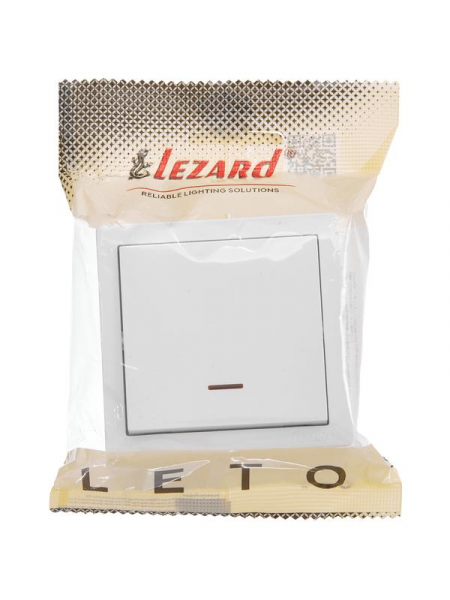 Выключатель 1-кл. ОП LETO с индикацией бел. LEZARD 752-0200-111 Выключатель 1-кл. ОП LETO с индикацией бел. LEZARD 752-0200-111