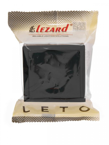 Выключатель 1-кл. ОП LETO с индикацией черн. бархат LEZARD 752-4200-111 Выключатель 1-кл. ОП LETO с индикацией черн. бархат LEZARD 752-4200-111