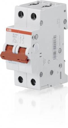 Рубильник 2п SD202/63 рычаг красн. ABB 2CDD282101R0063 Рубильник 2п SD202/63 рычаг красн. ABB 2CDD282101R0063