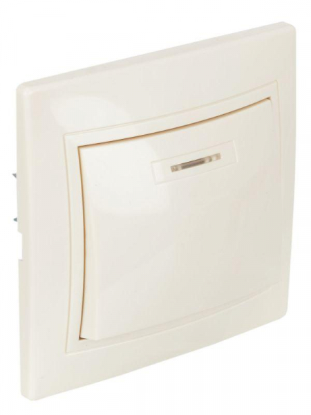 Выключатель 1-кл. СП Кварта 10А IP20 ВС10-1-1-ККм с индикацией крем. IEK EVK11-K33-10-DM