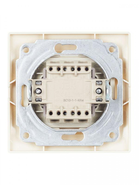 Выключатель 1-кл. СП Кварта 10А IP20 ВС10-1-1-ККм с индикацией крем. IEK EVK11-K33-10-DM