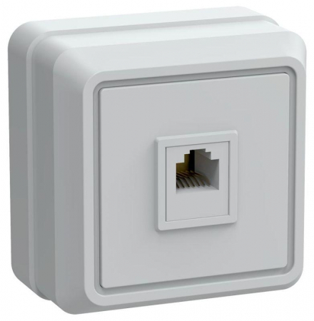 Розетка телефонная 1-м ОП Октава РТ20-ОБ IP20 бел. GENERICA ETO10-K01-DC