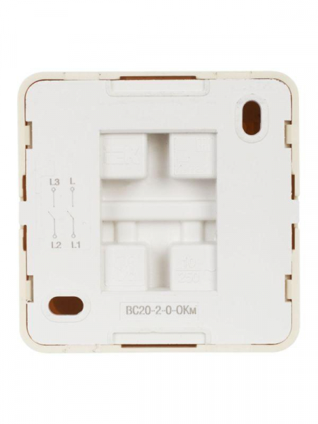 Выключатель 2-кл. ОП Октава 10А IP20 ВС20-2-0-ОКм крем. IEK EVO20-K33-10-DC Выключатель 2-кл. ОП Октава 10А IP20 ВС20-2-0-ОКм крем. IEK EVO20-K33-10-DC