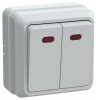 Выключатель 2-кл. ОП Октава 10А IP20 ВС20-2-1-ОБ с индикацией бел. GENERICA EVO21-K01-10-DC
