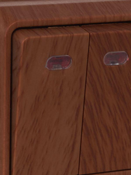 Выключатель 2-кл. ОП Октава 10А IP20 ВС20-2-1-ОД с индикацией дуб IEK EVO21-K04-10-DC