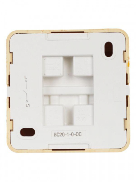 Выключатель 1-кл. ОП Октава 10А IP20 ВС20-1-0-ОС сосна IEK EVO10-K03-10-DC