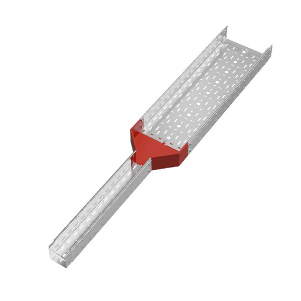 Переходник для лотка центральный 100х100-300 сталь 1мм "ПЛЮС" PDplus100-100-300-C КМ PL0808