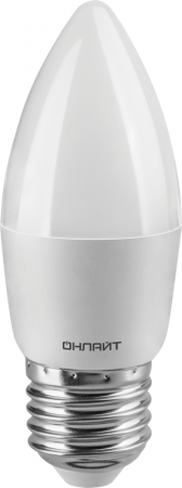 Лампа светодиодная 71 635 OLL-C37-8-230-4K-E27-FR 8Вт свеча 4000К нейтр. бел. E27 800лм 176-264В ОНЛАЙТ 71635
