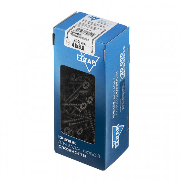 Саморез гипсокартон-дерево 3.8х41 (коробка) (уп.200шт) Tech-Krep/Zitar 102123