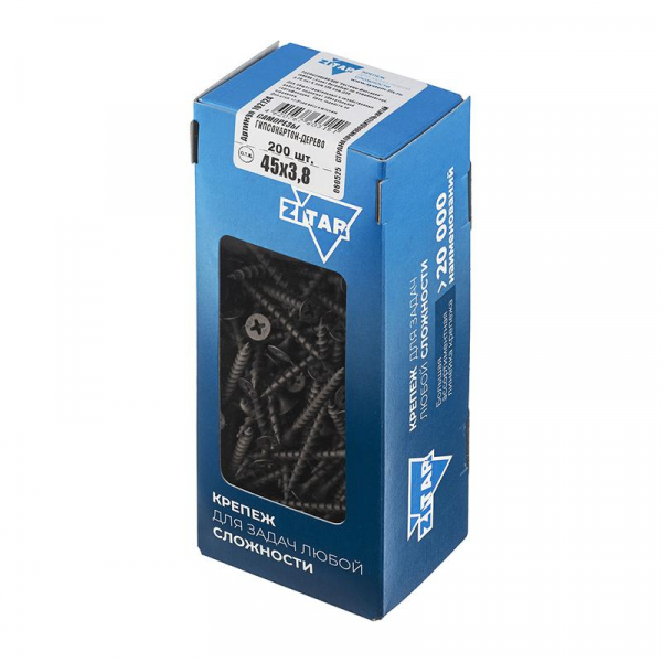 Саморез гипсокартон-дерево 3.8х45 (коробка) (уп.200шт) Tech-Krep/Zitar 102124