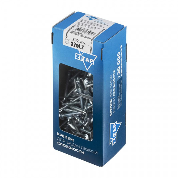 Саморез усиленный для тонкого метал. листа со сверлом 4.2х32 (коробка) (уп.200шт) Tech-Krep PRO/Zitar 102152