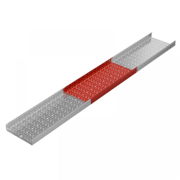 Лоток листовой перфорированный 500х100 L3000 сталь 1мм "Быстрый монтаж ПЛЮС" LPplus100-500-1.0-3000 оцинк. КМ PL0284