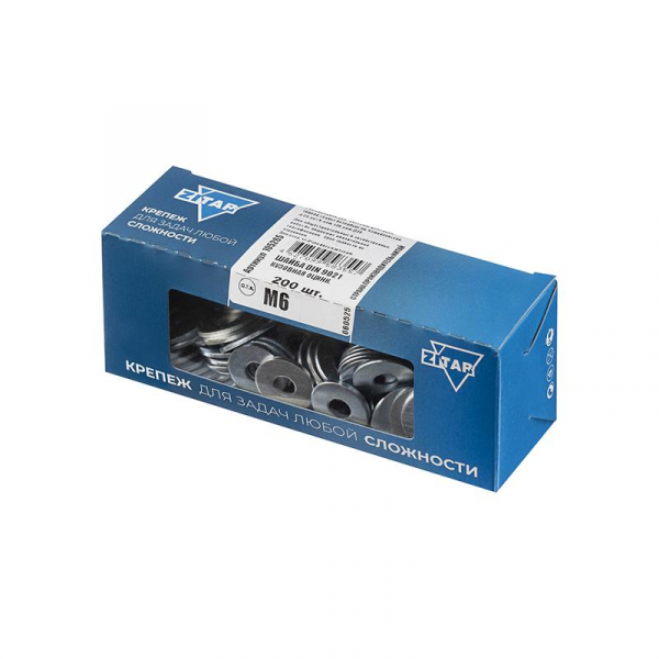 Шайба кузовная М6 DIN 9021 оцинк. (уп.200шт) Tech-Krep/Zitar 105265