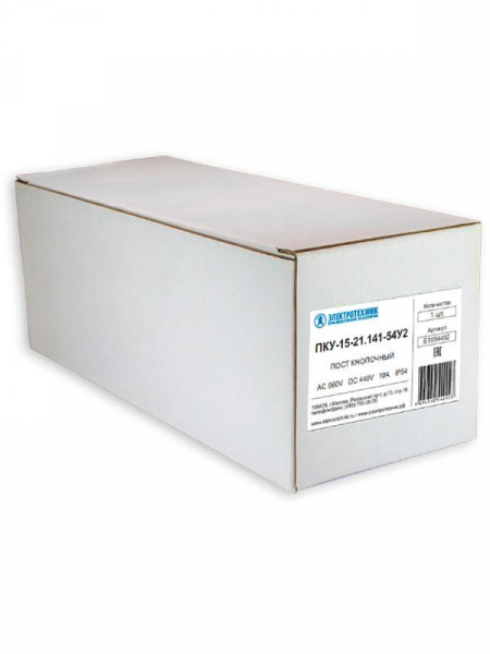 Пост кнопочный ПКУ 15-21.141-54 У2 (2хКЕ081/2 (1з+1р) черн. + 2хКЕ081/2 (1з+1р) красн. + PG-21) пост управления Электротехник ET054492