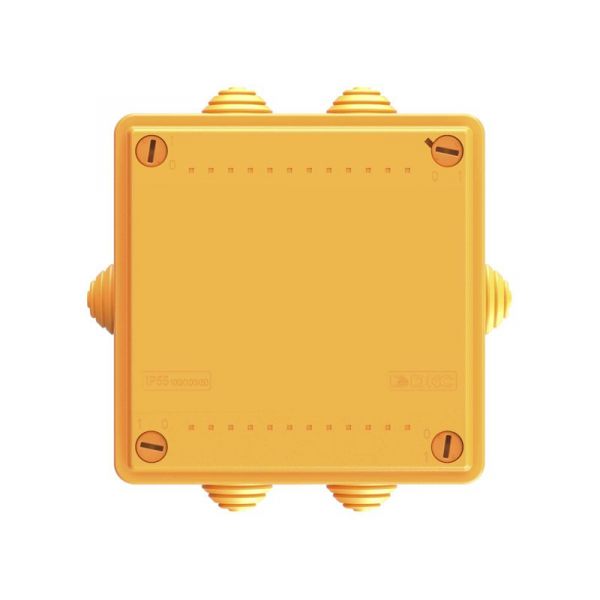 Коробка ответвительная FS 100х100х50мм 4р 450В 6А 4кв.мм с каб. вводами и клеммн. IP55 пластик. DKC FSB11404