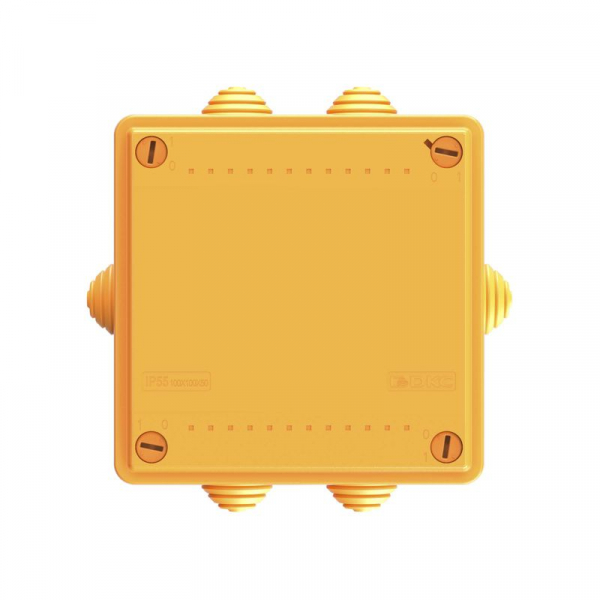 Коробка ответвительная FS 100х100х50мм 5р 450В 10А 6кв.мм с каб. вводами и клеммн. IP55 пластик. DKC FSB11506