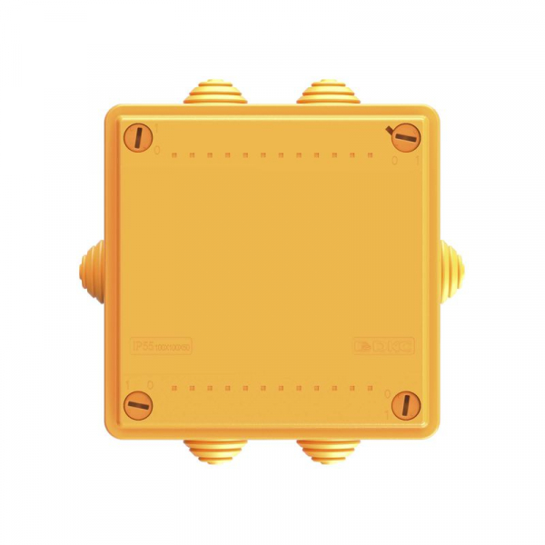 Коробка ответвительная FS 100х100х50мм 6р 450В 6А 4кв.мм с каб. вводами и клеммн. IP56 пластик. DKC FSB11604