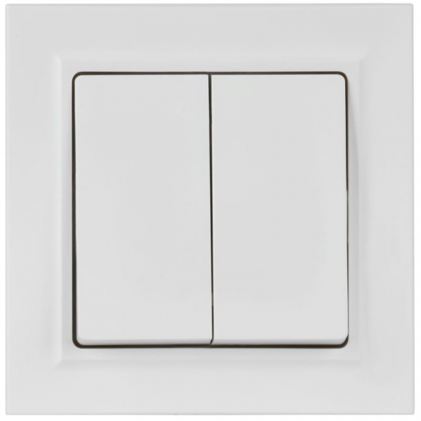 Выключатель 2-кл. СП BRITE ВСР10-2-0-БрАБ 10А в сборе арктич. бел. IEK BR-V20-0-10-K91-F