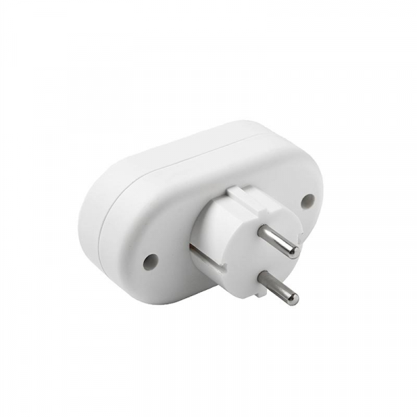 Разветвитель 2-м плоский с заземл. 16А 3500Вт 250В бел. DОМТОК 2653