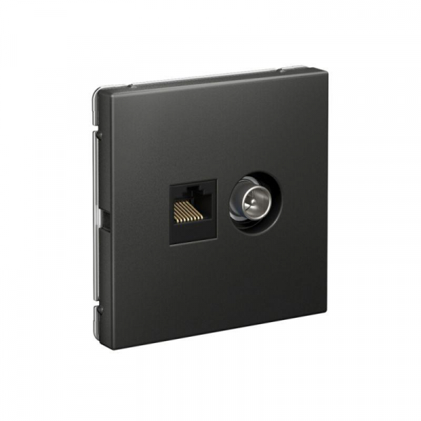 Розетка компьютерная + телевизионная 2-м СП ArtGallery RJ45 кат.5E + TV механизм базальт SE GAL001489