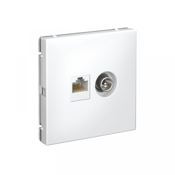 Розетка компьютерная + телевизионная 2-м СП ArtGallery RJ45 кат.5E + TV механизм бел. SE GAL000189