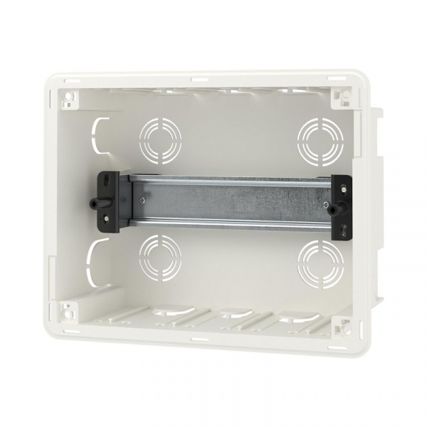 Щиток встраиваемый FRAME 8мод. с бел. дверцей с 2 шинами PEN на 6 и 8 отверст. бел. DKC F08B1WW