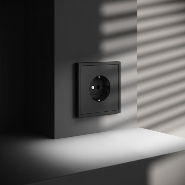 Розетка 1-м СП S70 16А с заземл. механизм черн. матов. Voltum VLS040108