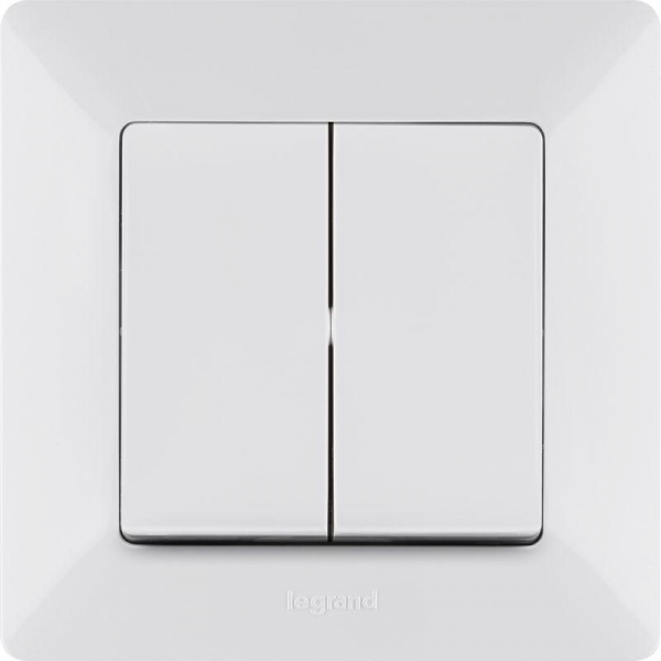 Выключатель 2-кл. СП Valena Life 10А IP20 250В с лицев. панелью безвинтов. зажимы механизм бел. Leg 752405