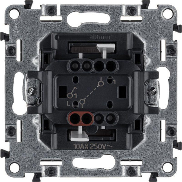 Выключатель 1-кл. СП Valena Allure 10А IP20 250В 10AX с лицев. панелью безвинтов. зажимы механизм бел. Leg 752701