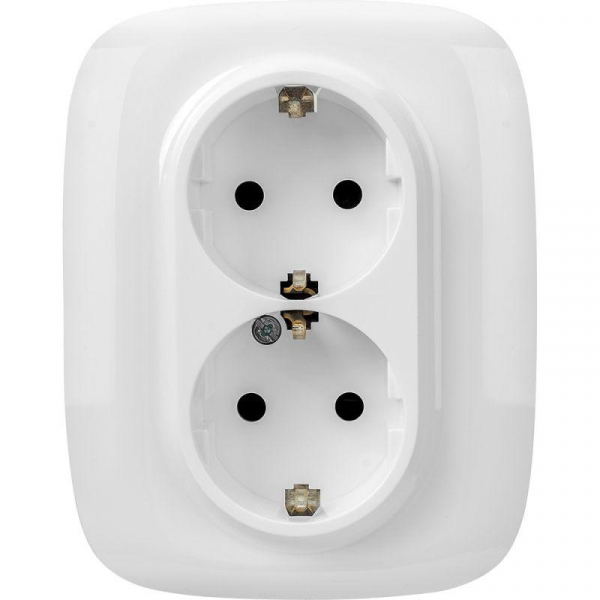 Розетка 2-м СП Valena Allure 16А IP20 250В 2х2P+E защ. шторки безвинт. клеммы с лицев. панелью бел. Leg 753726