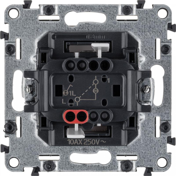 Выключатель 1-кл. СП Valena Life 10А IP20 250В 10AX с подсветкой с лицев. панелью механизм бел. Leg 752410