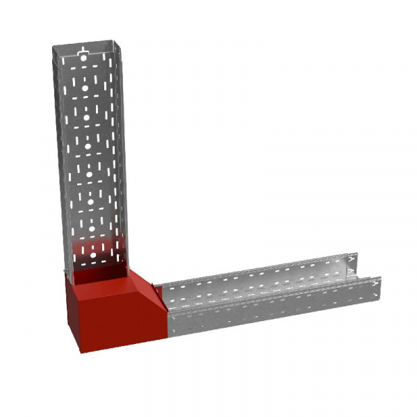 Угол для лотка вертикальный внутренний правый с разворотом трассы на 90град. 200х100 сталь 1мм "ПЛЮС" NLPDplus90-100-200-R КМ PL3835