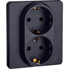 Розетка Inspiria 16А 250В 2х2P+E немецк. стандарт антрацит IEK 673753