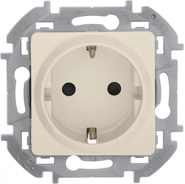 Розетка 1-м СП Inspiria 16А IP20 250В 2P+E защ. шторки немецк. стандарт механизм сл. кость Leg 673731