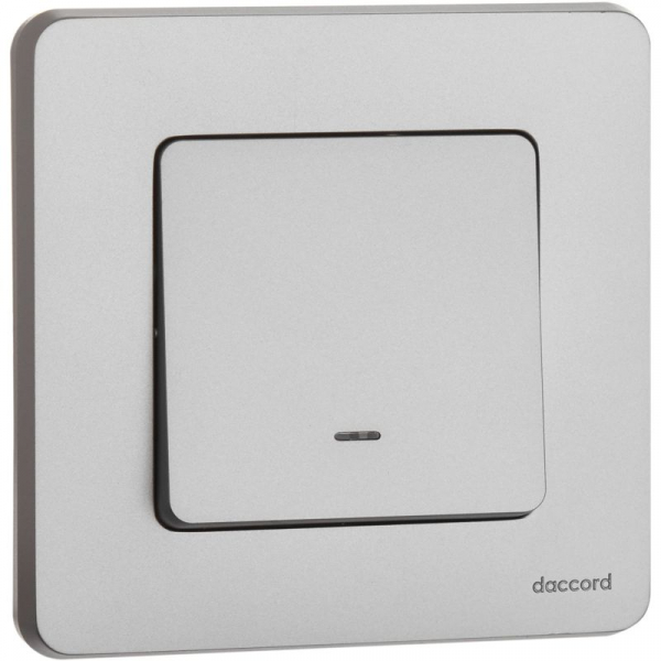 Выключатель 1-кл. Inspiria 10А IP20 250В 10AX с подсветкой/индикацией механизм алюм. Leg 673612