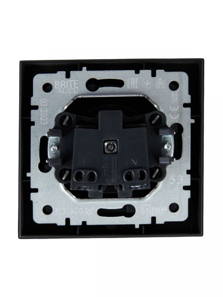 Розетка СП BRITE РСР10-1-0-БрГ 10А в сборе без заземл. без защ. шторок графит IEK BR-R10-10-K53-F