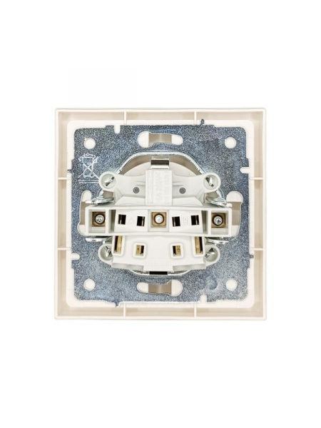 Розетка 1-мест. с/з с крышкой ПБТ СП ZIMA IP20 16А безвинт. зажим слон. кость LEZARD 704-9088-123BQC