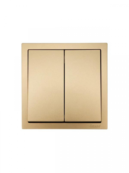 Выключатель 2-кл. СП ZIMA IP20 10А безвинт. зажим зол. LEZARD 704-3688-101QC