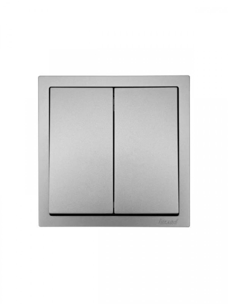 Выключатель 2-кл. СП ZIMA IP20 10А безвинт. зажим сер. матов. LEZARD 704-7488-101QC